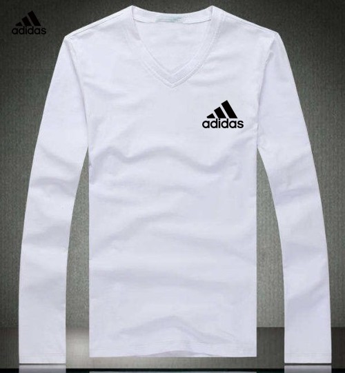 Adidas Logo white V-neck Long Sleeve T-shirt