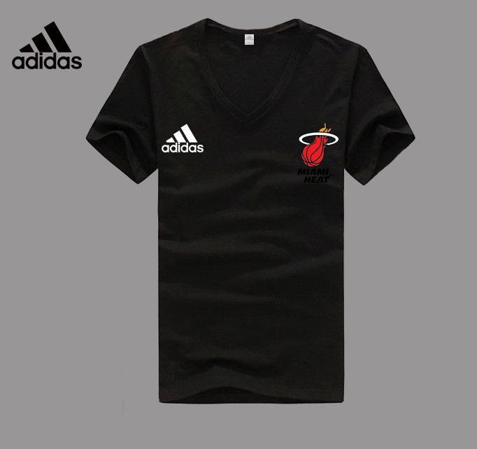 Adidas Miami Heat black V-neck T-shirt