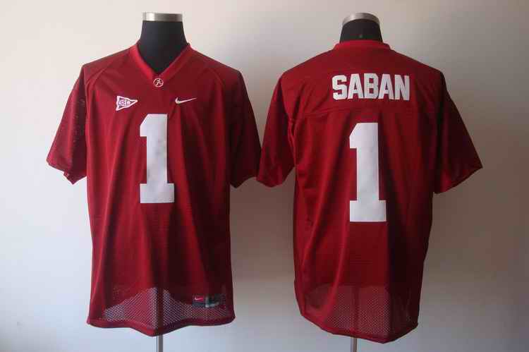 Alabama Crimson 1 Saban red jerseys