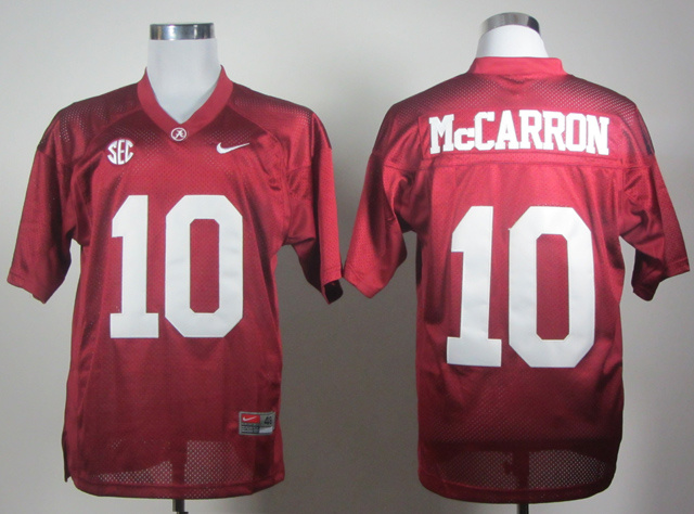 Alabama Crimson Tide 10 McCARRON Red Jerseys