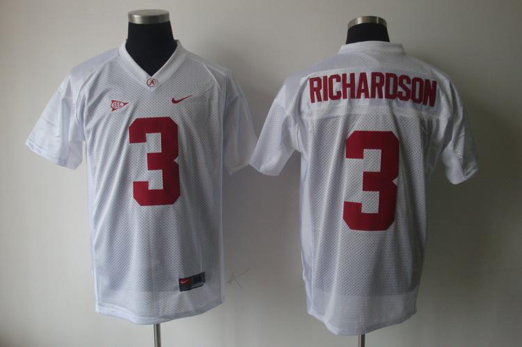 Alabama Crimson Tide 3 Richardson white Jerseys