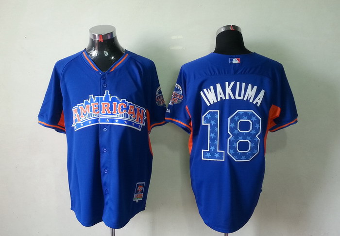 American League 18 Iwakuma blue 2013 All Star Jerseys