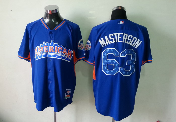 American League 63 Masterson blue 2013 All Star Jerseys