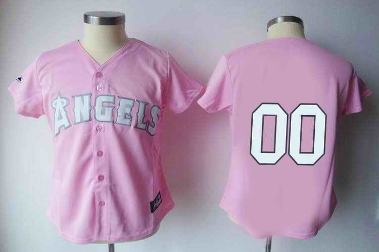 Anaheim Angeles Blank Pink Women Custom Jerseys
