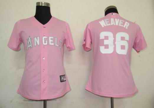 Angels 36 Weaver pink women Jersey