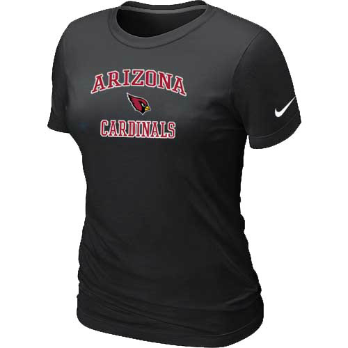 Arizona Cardinals Women's Heart & Sou Blackl T-Shirt - Click Image to Close