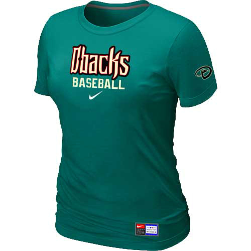 Arizona Diamondbacks Crimson Nike Women's L.Green Short Sleeve Practice T-Shirt