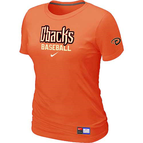 Arizona Diamondbacks Crimson Nike Women's Orange Short Sleeve Practice T-Shirt
