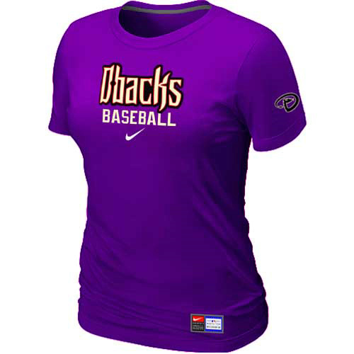 Arizona Diamondbacks Crimson Nike Women's Purple Short Sleeve Practice T-Shirt