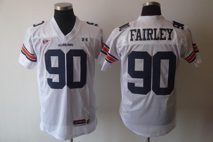 Armour Tigers 90 Fairley white SEC Jerseys