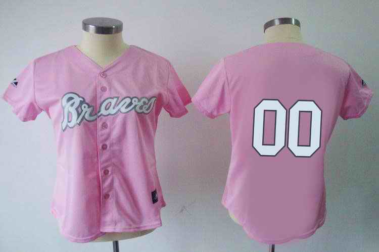 Atlanta Braves Blank Pink Women Custom Jerseys