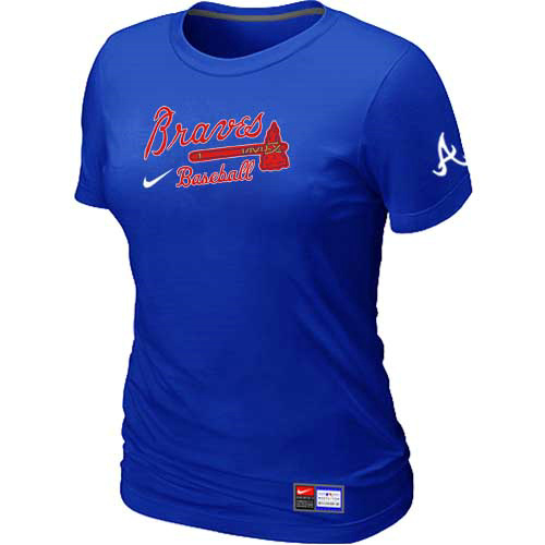 Atlanta Braves Nike Women's Blue Short Sleeve Practice T-Shirt