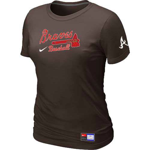 Atlanta Braves Nike Women's Brown Short Sleeve Practice T-Shirt