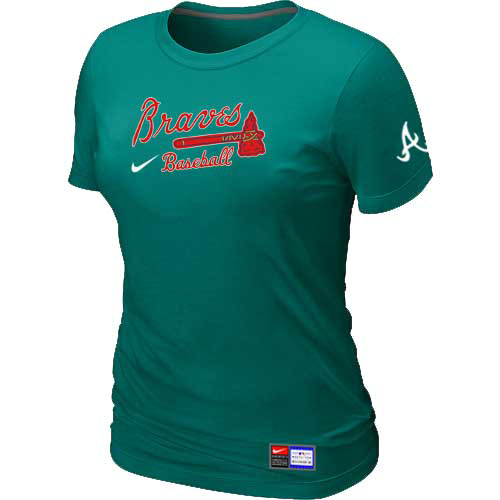 Atlanta Braves Nike Women's L.Green Short Sleeve Practice T-Shirt