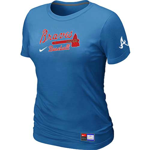 Atlanta Braves Nike Women's L.blue Short Sleeve Practice T-Shirt