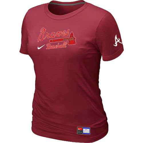 Atlanta Braves Nike Women's Red Short Sleeve Practice T-Shirt