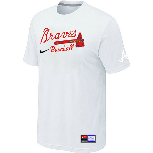 Atlanta Braves White Nike Short Sleeve Practice T-Shirt