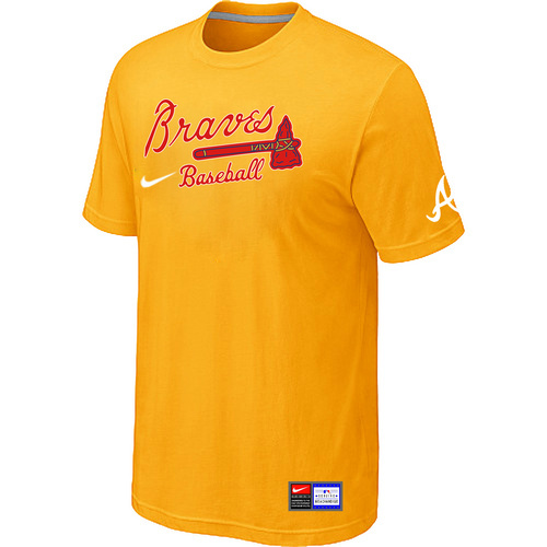 Atlanta Braves Yellow Nike Short Sleeve Practice T-Shirt