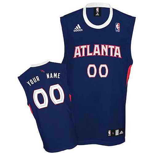 Atlanta Hawks Custom blue round neck adidas Jersey