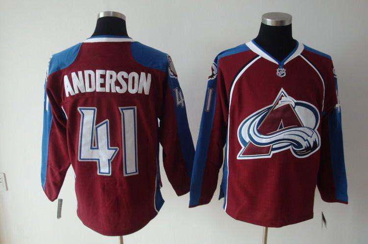 Avalanche 41 Anderson red Jerseys