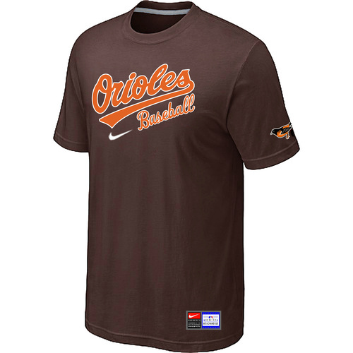 Baltimore Orioles Brown Nike Short Sleeve Practice T-Shirt