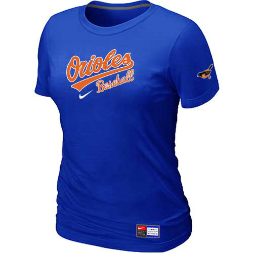 Baltimore Orioles Nike Women's Blue Short Sleeve Practice T-Shirt