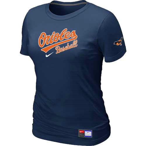 Baltimore Orioles Nike Women's D.Blue Short Sleeve Practice T-Shirt