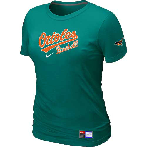 Baltimore Orioles Nike Women's L.Green Short Sleeve Practice T-Shirt