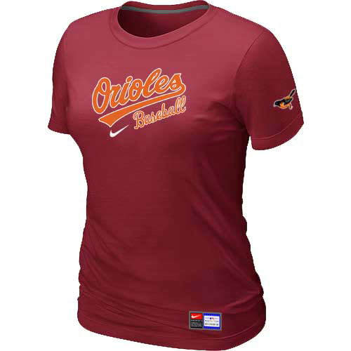 Baltimore Orioles Nike Women's Red Short Sleeve Practice T-Shirt