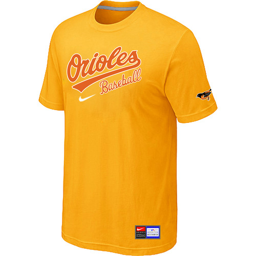 Baltimore Orioles Yellow Nike Short Sleeve Practice T-Shirt