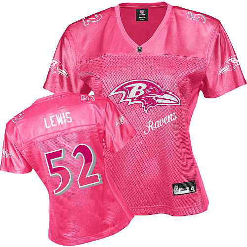 Baltimore Ravens 52 LEWIS pink Womens Jerseys