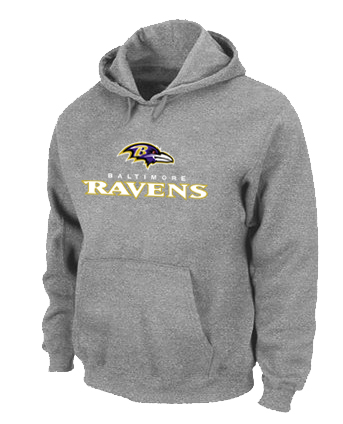 Baltimore Ravens Authentic Logo Pullover Hoodie Grey
