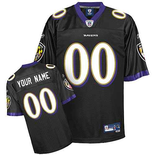 Baltimore Ravens Men Customized balck Jersey