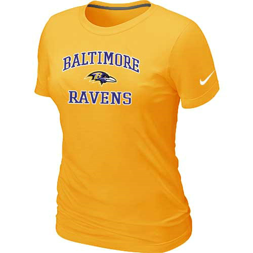 Baltimore Ravens Women's Heart & Soul Yellow T-Shirt