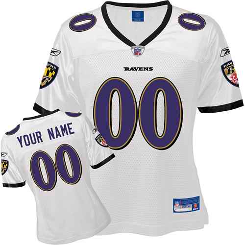 Baltimore Ravens Women Customized White Jersey - Click Image to Close
