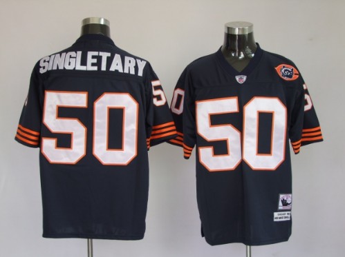 Bears 50 Singletary Blue Big Number Throwback Jerseys