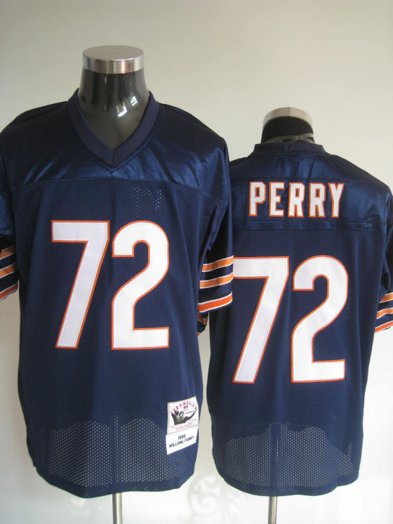 Bears 72 William Perry Blue Throwback Jerseys