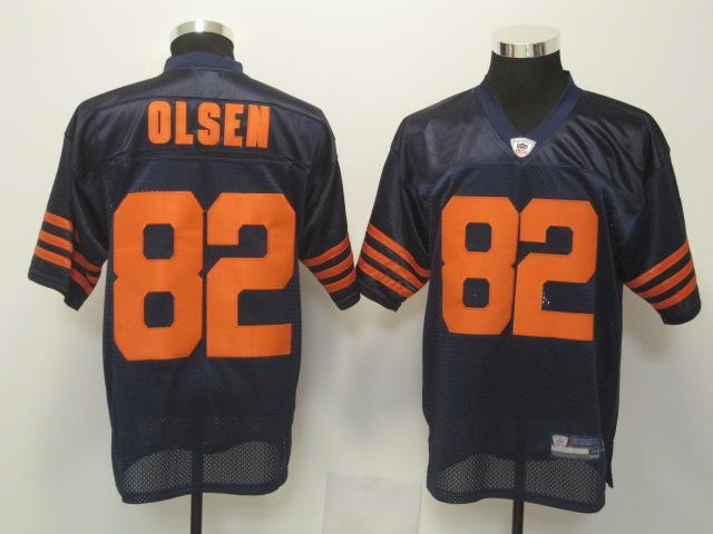 Bears 82 Greg Olsen Blue Orange Number Jerseys