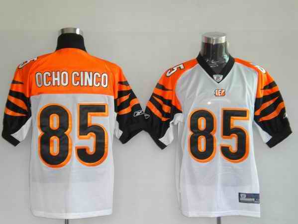 Bengals 85 Ocho Cinco White Jerseys