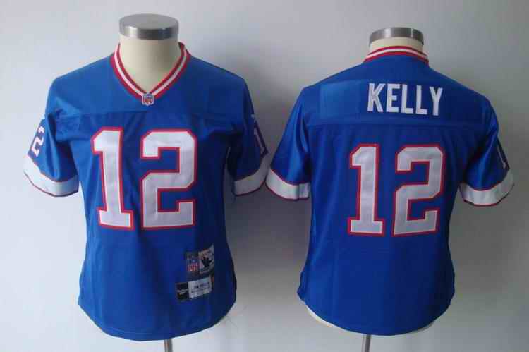 Bills 12 Kelly blue team women Jerseys