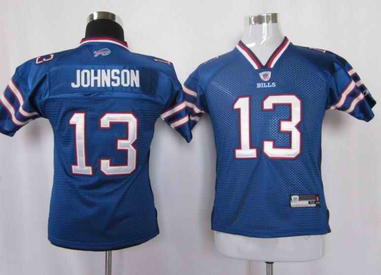 Bills 13 Johnson blue kids Jerseys