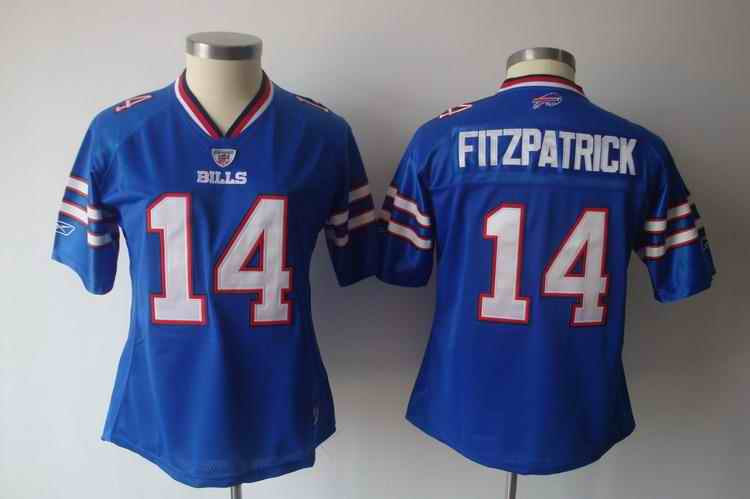 Bills 14 Fitzpatrick blue team women Jerseys