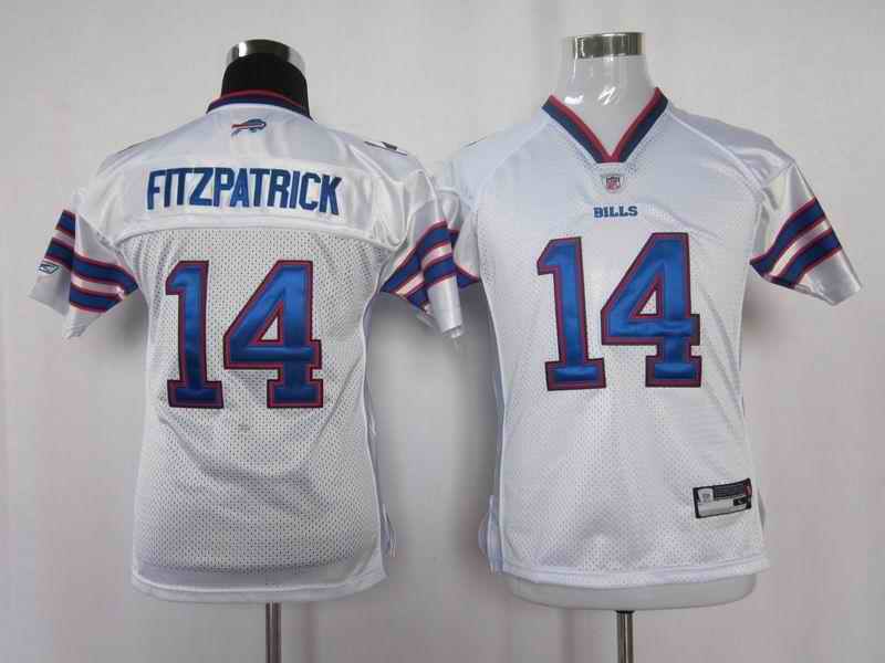Bills 14 Fitzpatrick white kids Jerseys