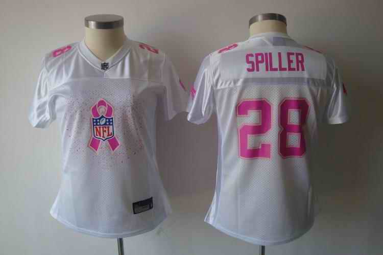 Bills 28 Spiller Breast Cancer Awareness white women Jersey