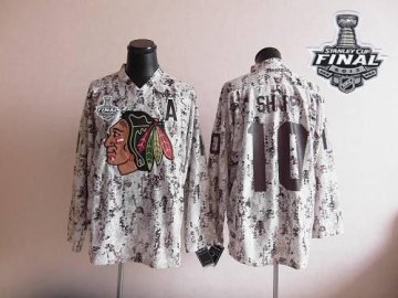 Blackhawks 10 Patrick Sharp Camouflage With 2013 Stanley Cup Finals Jerseys