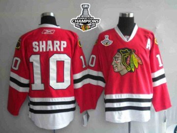 Blackhawks 10 Patrick Sharp Red 2013 Stanley Cup Champions Jerseys