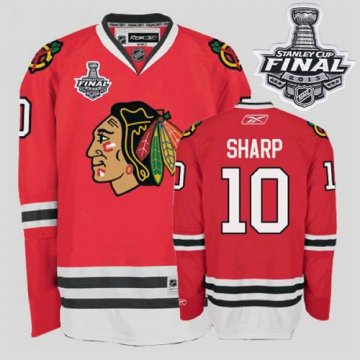 Blackhawks 10 Patrick Sharp Red With 2013 Stanley Cup Finals Jerseys
