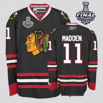 Blackhawks 11 John Madden Black With 2013 Stanley Cup Finals Jerseys - Click Image to Close