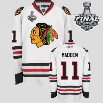 Blackhawks 11 John Madden White With 2013 Stanley Cup Finals Jerseys - Click Image to Close