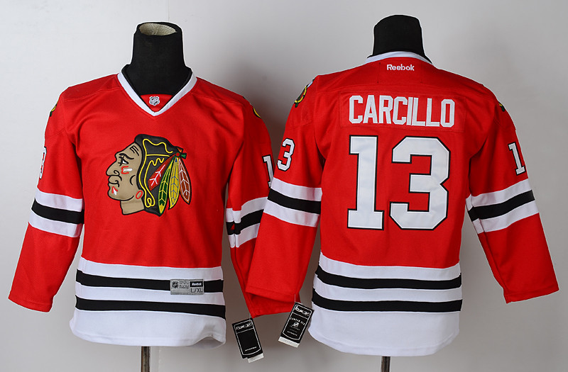 Blackhawks 13 Carcillo Red Youth Jersey